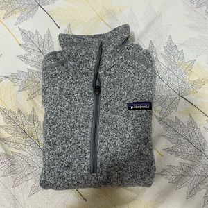 patagonia grey/birch white quarter zip better sweater!